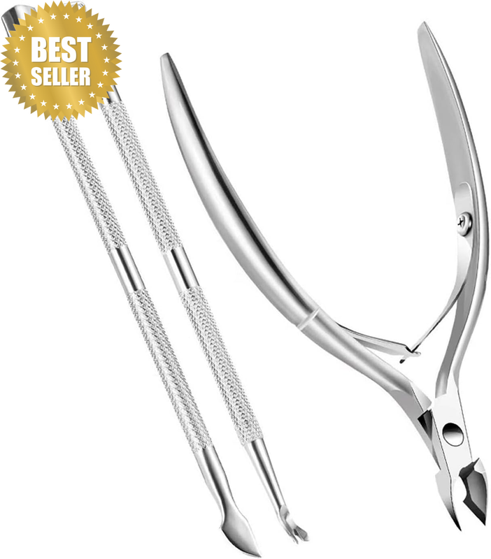 Cuticle Trimmer Nipper with Pusher Professional Stainless Steel Remover Scissor