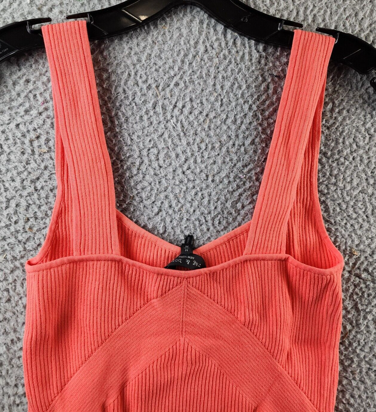 rag & bone Asher Ribbed Viscose Tank Top Women's M Coral Sleeveless Pullover~ - Picture 14 of 14