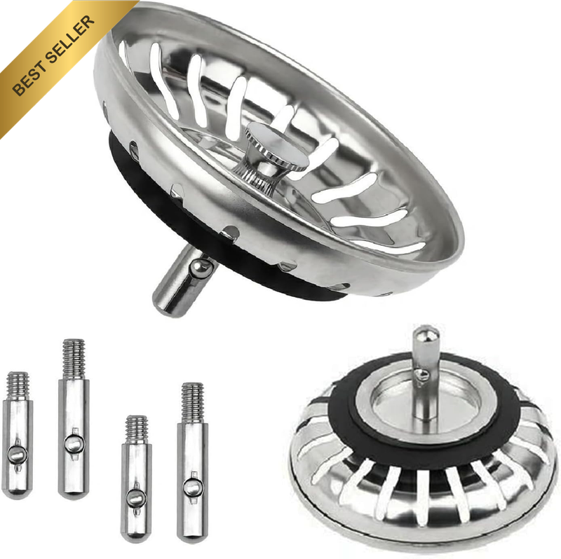 2 Pack Sink Strainer, 304 Stainless Steel Filter Basket, 79Mm Drain Stopper with
