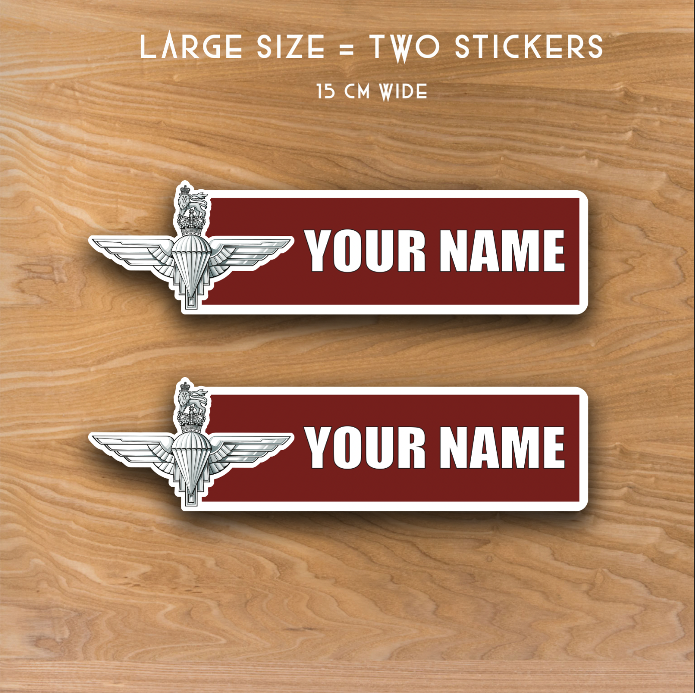 Parachute Regiment Waterproof Vinyl Name Stickers - Personalised - Picture 5 of 11