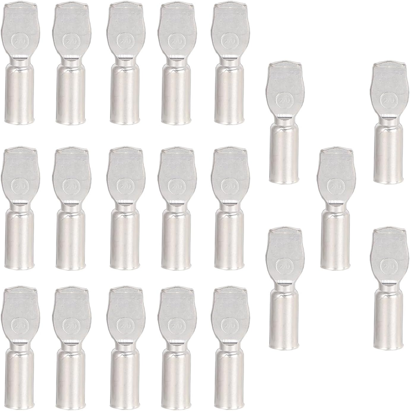 Yotsuba 20Pcs 50A Anderson Plug Contacts, 6 AWG Silver-Plated Copper Terminals,