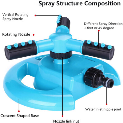 Garden Sprinkler 360 Degree Rotating Lawn Sprinkler Automatic Irrigation System