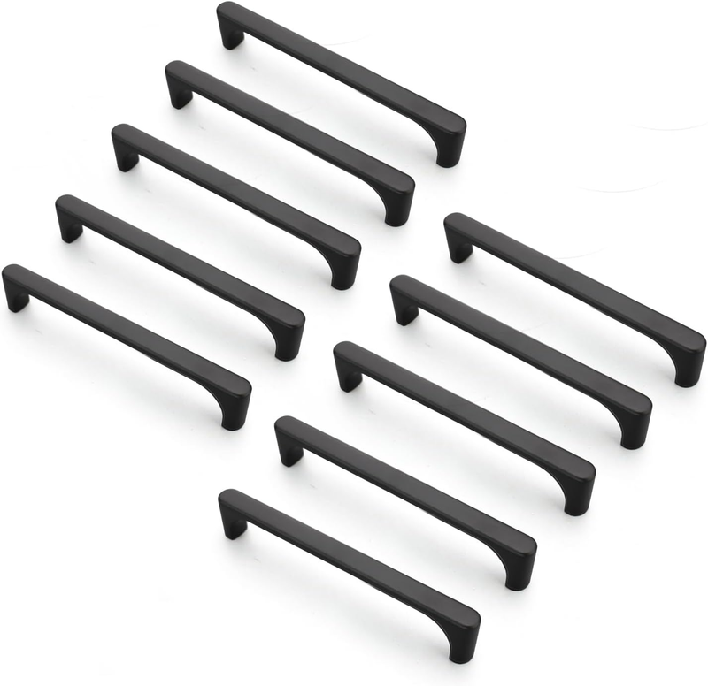 Cabinet Pulls, 128Mm Hole Center, Zinc Alloy Drawer Handles, Matte Black & Brush