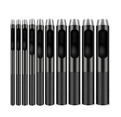10pcs Round Steel Leather Craft Hollow Hole Punch 1mm to 10mm for Leather Bel...