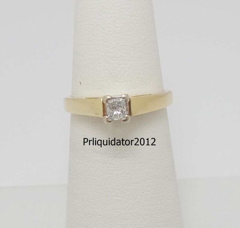 1/5ct Princess Diamond Solitaire Engagement Bridal Wedding Ring 14k Yellow Gold