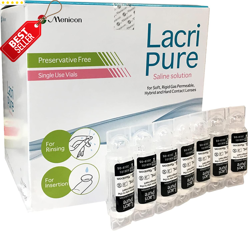 Lacripure Saline Contact Lens Solution 98 Vials 5mL US