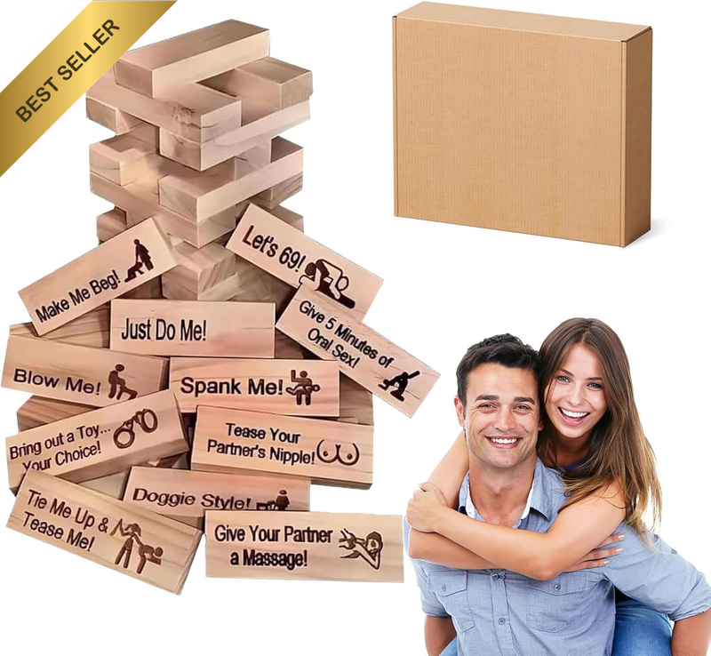 Lust Tower - 48Pcs Super Naughty Block Tower for Couples Adults, Valentine Tumbl