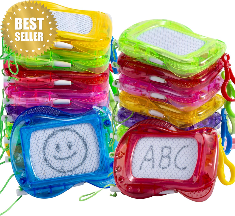 12 Pack Mini Magnetic Drawing Board Party Favors, Backpack Keychain Drawing Boar