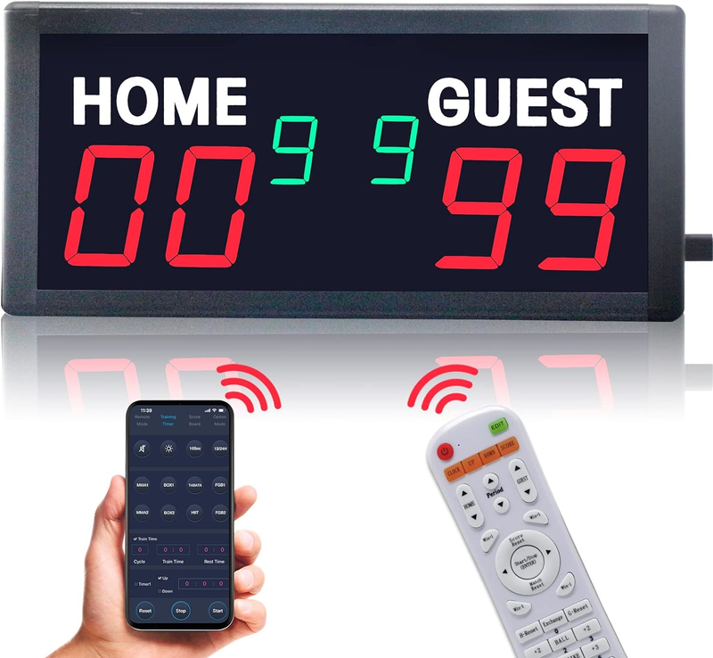6 Digits Bluetooth Electronic Scoreboard, Digital Scoreboard with Remote, Cornho