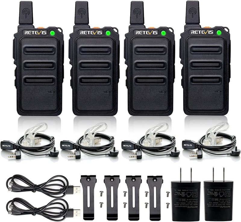 4 Pack Set Walkie Talkie Mini Two Way Radio Recharge Waterproof New