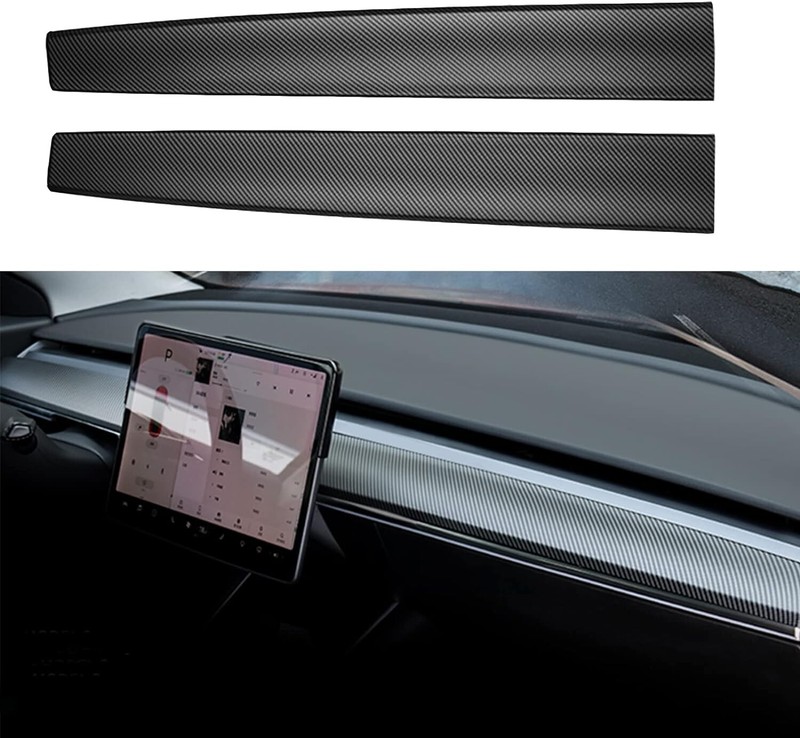 Dashboard Matte Carbon Fiber Panel Cover 2017-2023 Tesla Model 3/Y