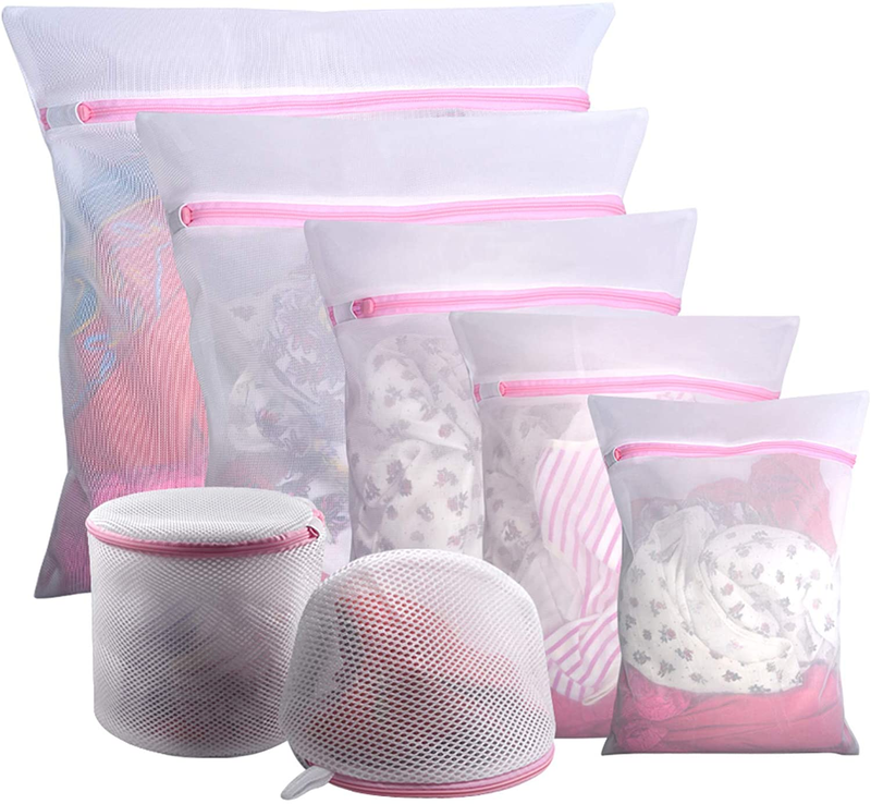 7Pcs Mesh Laundry Bags for Delicates with Premium Zipper, Travel Storage Organiz
