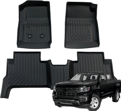 Floor Mats for 2015-2022 Chevy Colorado Crew Cab/ GMC Canyon TPE Carpet Liners