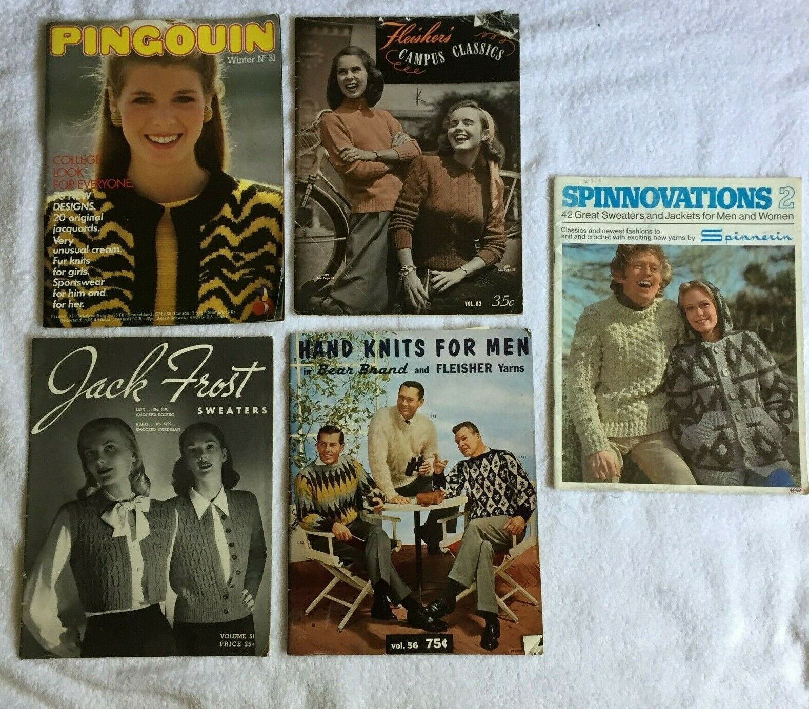 5 Knit Sweater Pattern Magazines Pingouin Spinnovations Jack F...