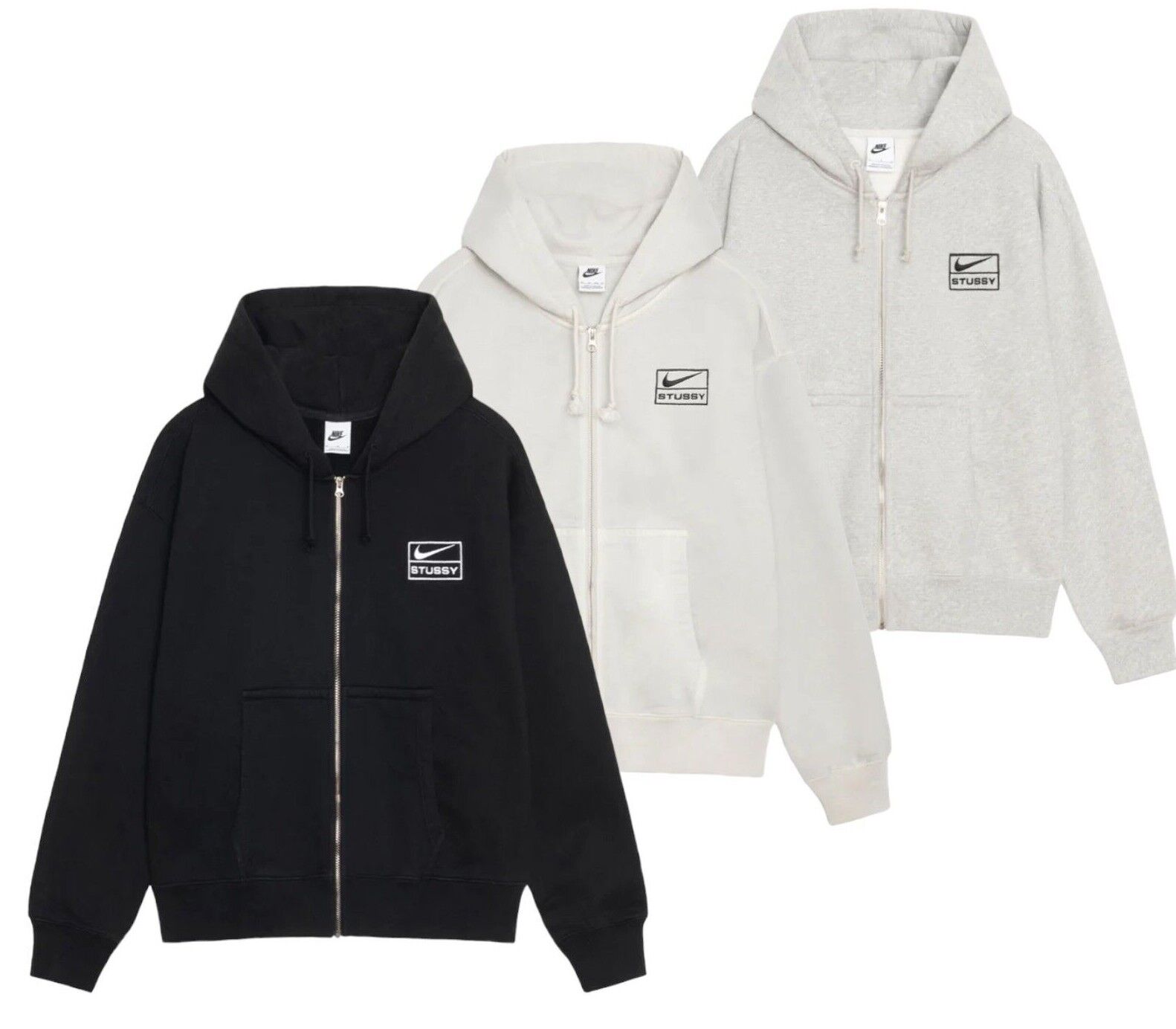 Stussy x Nike STONE WASHED FLEECE ZIP HOODIE BLACK LIGHT Stussy x Nike STONE WASHED FLEECE ZIP HOODIE BLACK LIGHT