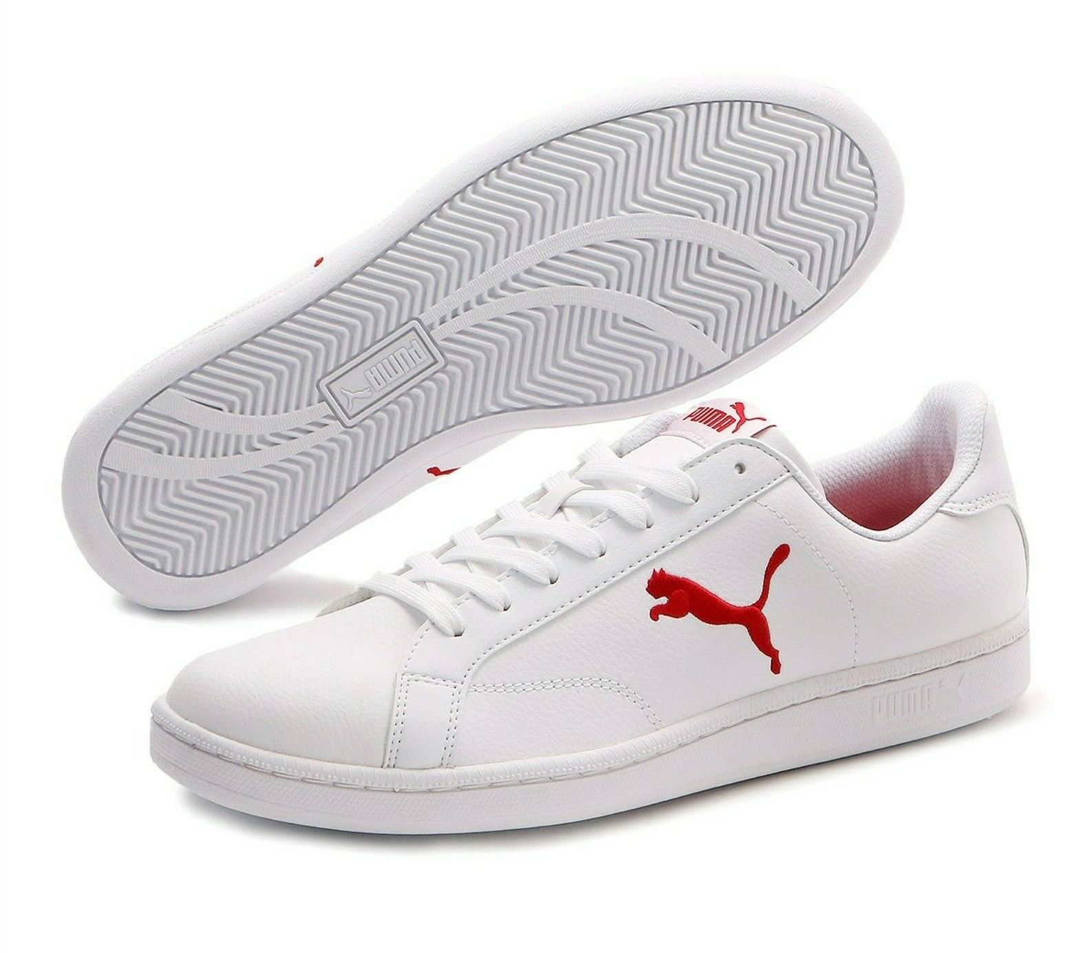 PUMA Smash Cat L 362945 01 Puma White Barbados Cherry | eBay PUMA Smash Cat L 362945 01 Puma White Barbados Cherry | eBay