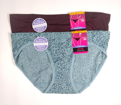 MAIDENFORM Bikini Panty Womens Underwear Small / 5 Barely There Invisible 2 pair