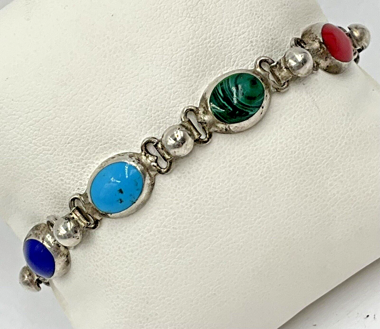 STERLING SILVER VINTAGE 925 MULTI GEMSTONE RAIN DROP