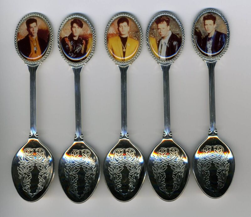 New Kids on the Block 5 Silver Plated Spoons featuring New Kids on the Block