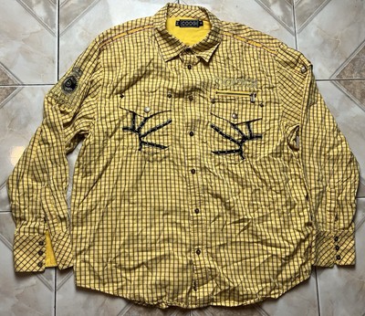 Coogi Mens Button Down Shirt Multi-Color Size XL 100% Cotton Long Sleeve
