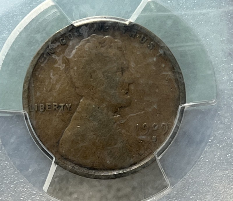1909-S VDB Lincoln Penny Graded PCGS F12 - Free Shipping