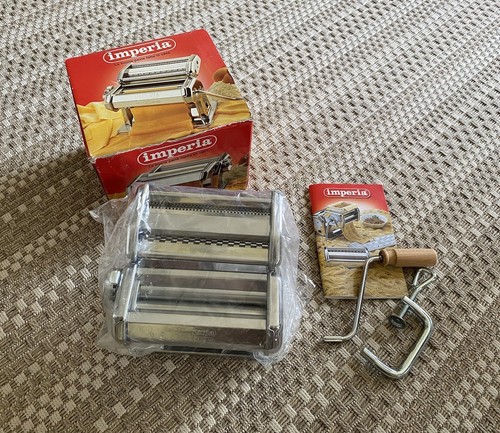 new IMPERIA Italy 150 Pasta Maker Steel Noodle Machine Fettuccine + Tagliatelle