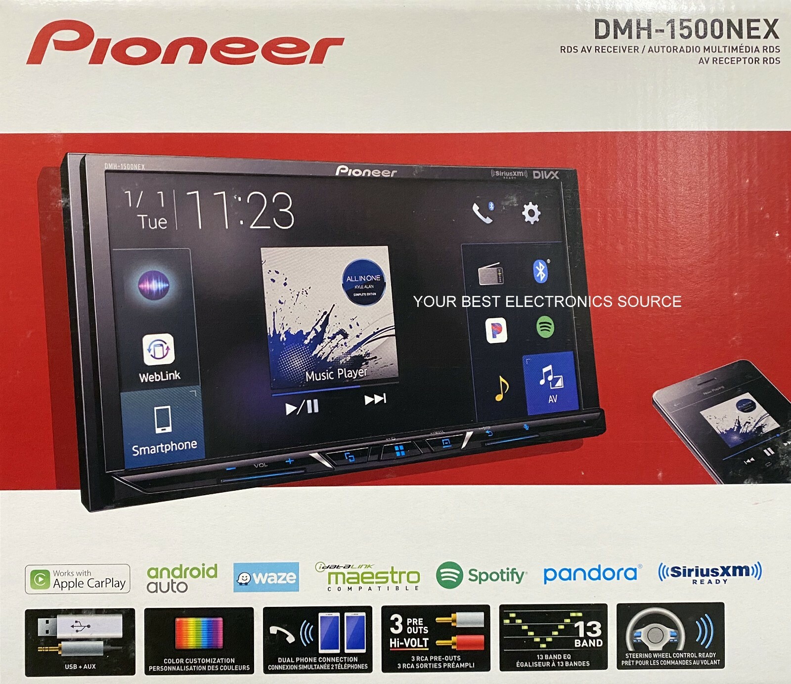 Купить Магнитолы DMH1500NEX NEW Pioneer dmh/1500nex 2/din Digital