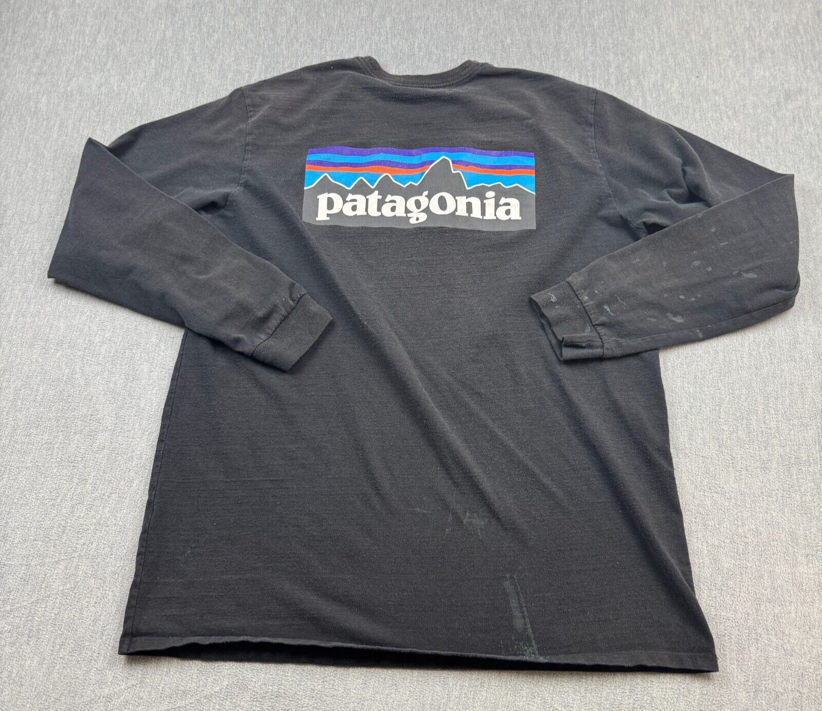 Patagonia Shirt Mens Large Black Long Sleeved P-6 Logo