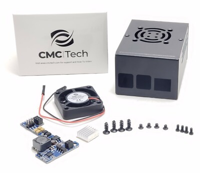 High Deep Case Housing + Fan + 5V3.5A PoE HAT Power Over Ethernet Raspberry Pi4B