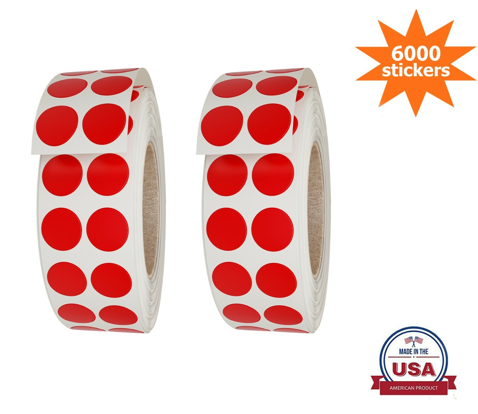 Small Red ColorCoding Dot Stickers 10MM (3/8 Inch) 6000 Labels on