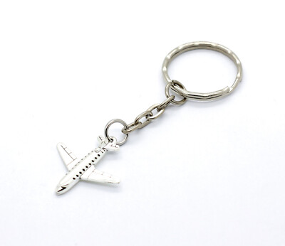 Silver Passenger Jet Plane Keyring Gift Idea For Him Her Pilot Airplane 28mm