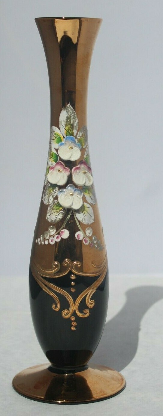 BOHEMIA　GIASS　MAIA Vintage Bohemia Czech Republic 24K Gold Green Crystal Glass