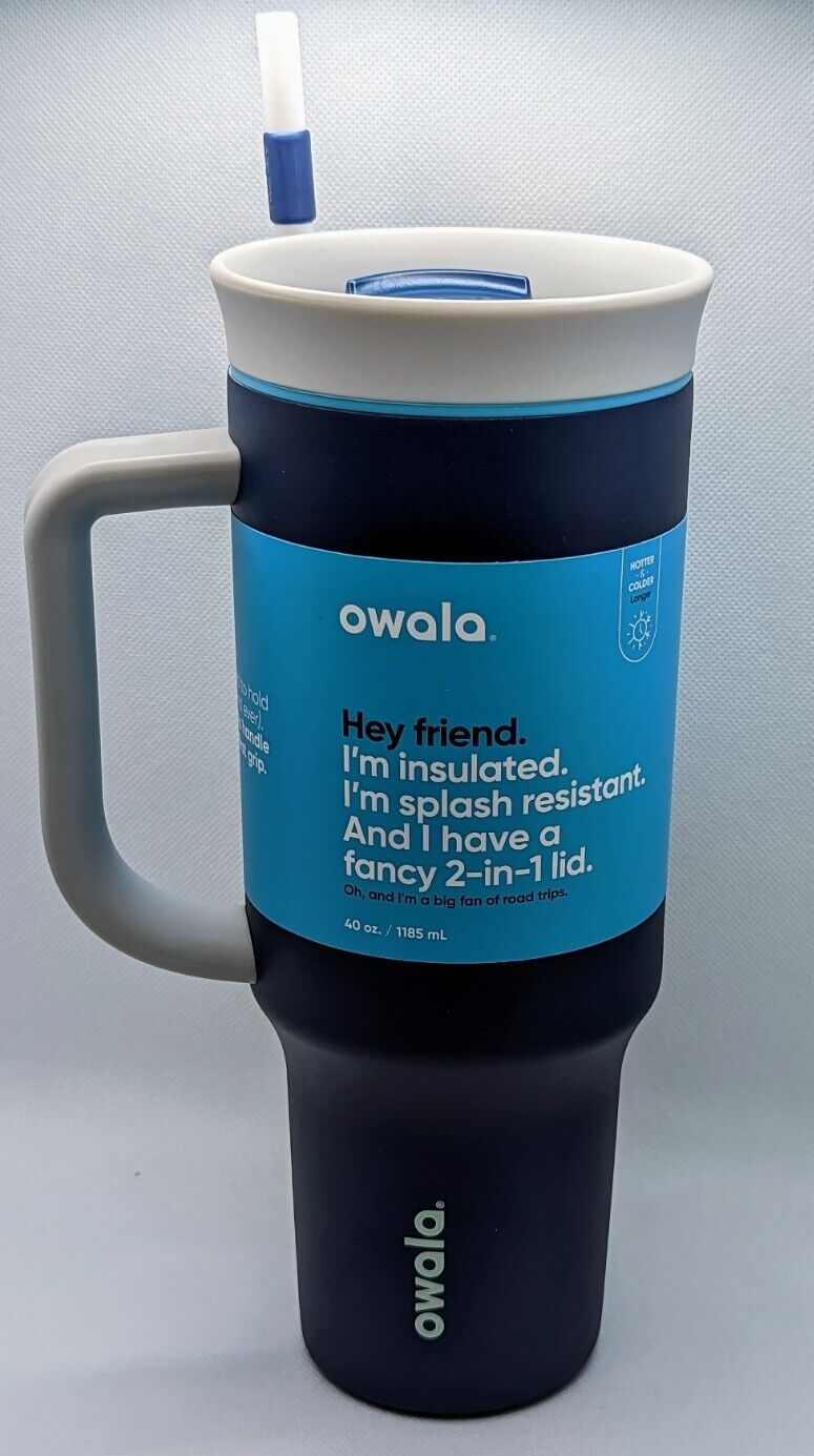 PAVOLS XO コロンビア 750ml 40% NEW Owala 40oz Tumbler w/ Handle & Straw, 2-in-1 Lid - Blue