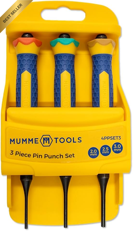 Mumme 3Pc Pin Punch Set – Best for Precise Pin Removal Applications, Made with H