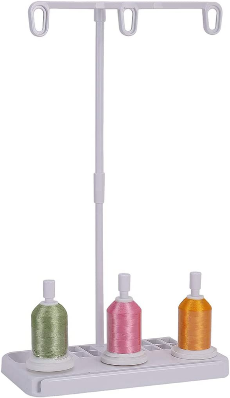 Three Spool Embroidery Thread Stand Holder Blue Pink Purple White Four Color