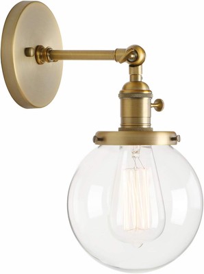 PERMO Vintage Industrial Wall Sconce Lighting Fixture with Mini 5.9'' Antique 