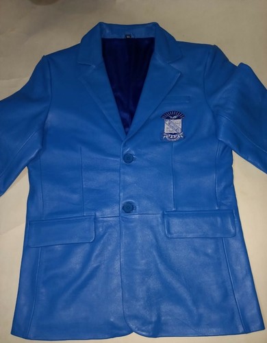 Pre-owned Sigma Phi Beta  Mens Leather Sport Coat Sizes 42l 44l 48l 50l 58l In Blue