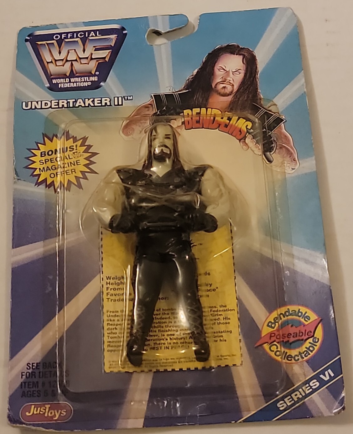 VINTAGE 1997 WWF BEND EMS UNDERTAKER 2 FIGURE WWE WCW NWO NWA HASBRO LJN RETRO