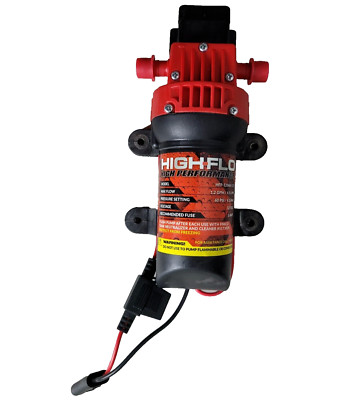 FIMCO High-Flo 5151086 1.2GPM High-Performance 12V Diaphragm Sprayer Pump, 60Psi