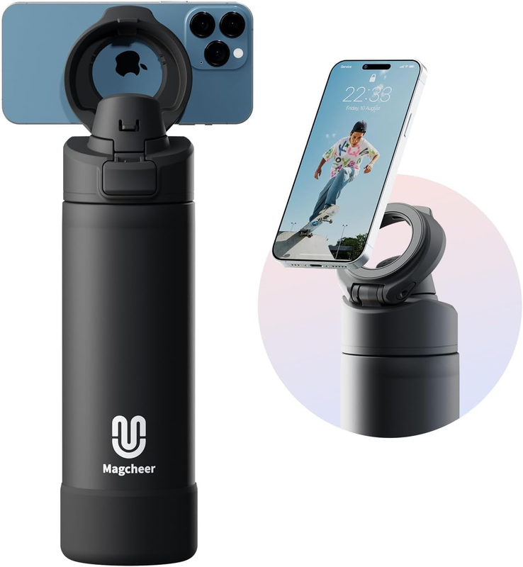 Insulated Magnetic Water Bottle - Reusable Stainless Steel Bottle with Magsafe C