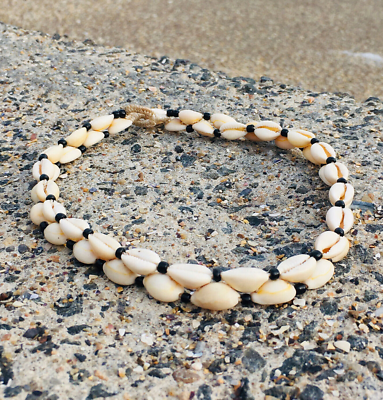 Vintage African cowrie shell choker necklace Ethnic seashell
