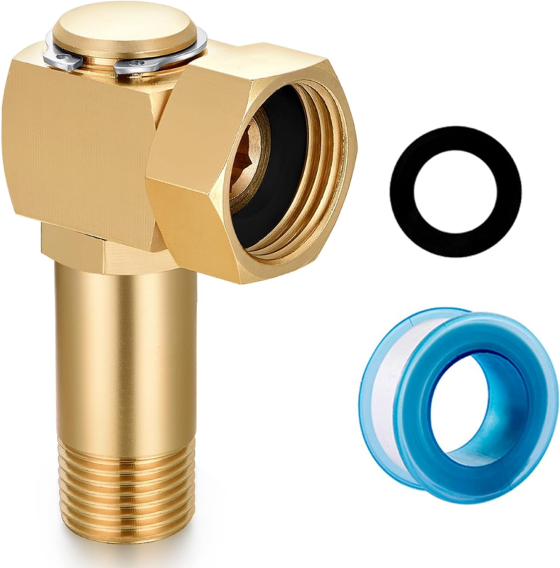 1 PCS Garden Hose Reel Parts Fittings Swivel Elbow Connector - Brass
