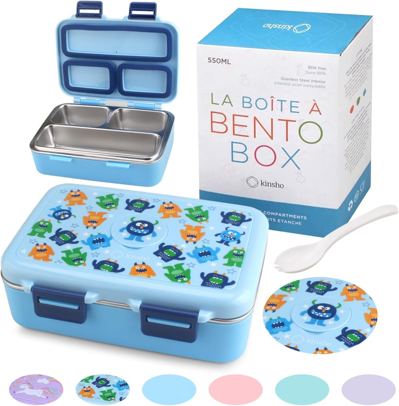 Stainless Steel Lunch Box for Baby or Toddlers Boys, Insulated Mini Bento, 3 Eco