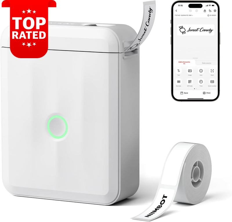 D110 Mini Bluetooth Label Maker Portable Printer Home Office Kitchen Stickers
