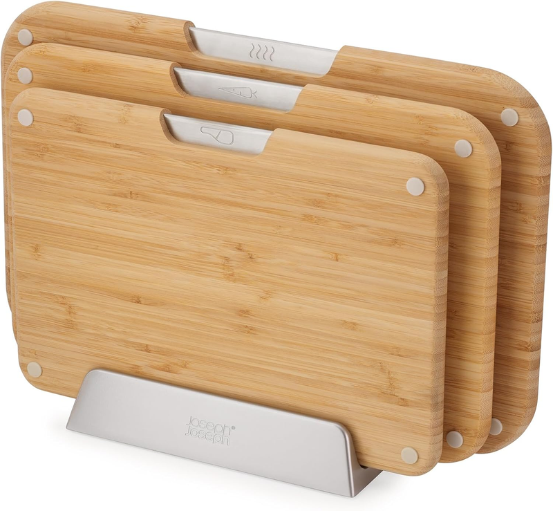 Nest™ Boards 3-Piece Bamboo Chopping Board Set, Double-Sided with Non-Slip Feet,