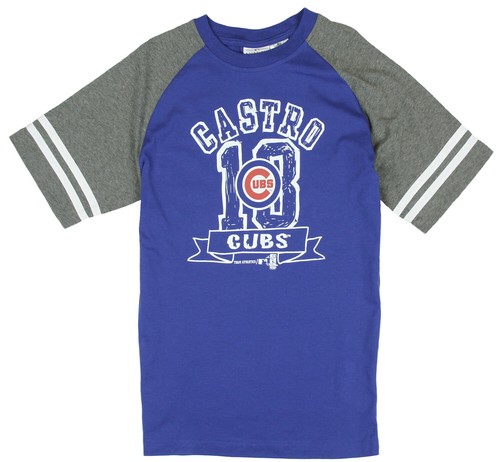 Футболка MLB Baseball Kids/Youth Chicago Cubs Starlin Castro # 13 — синяя/серая
