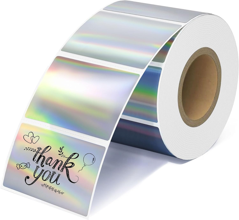 2.25"X1.25" Holographic Thermal Labels - 500Pcs Rectangle Thermal Printer Labels