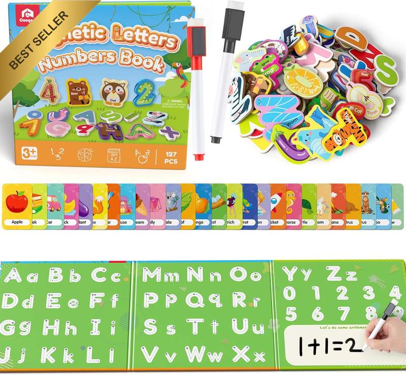 Magnetic Letter Numbers Book for Kids Ages 3-5