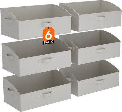 Lifewit Storage Baskets for Shelves, 6 19.7''L x 11''W x 7.9''H, Light Grey 