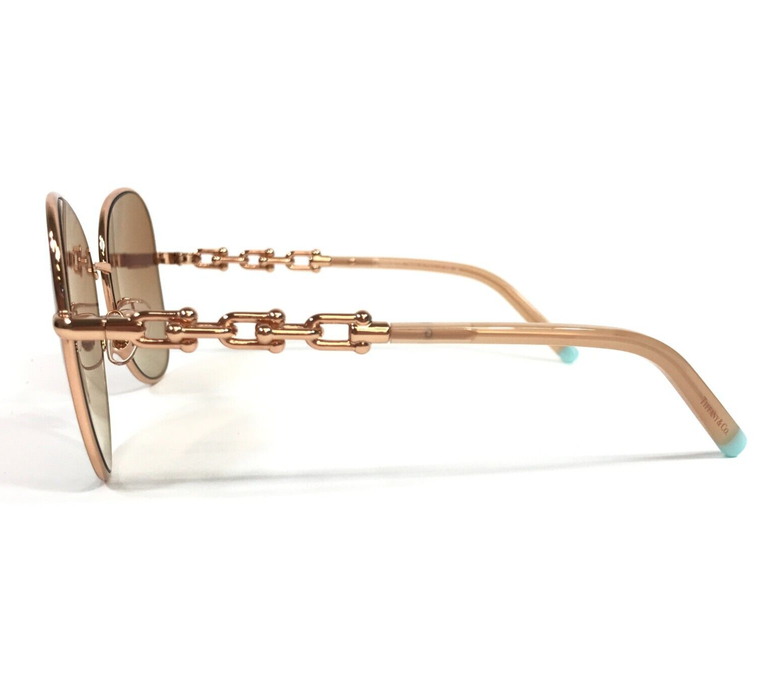 Pre-owned Tiffany & Co . Sunglasses Tf3086 6105/3n Gold Butterfly Mirrored Lenses 57-17-140 In Pink